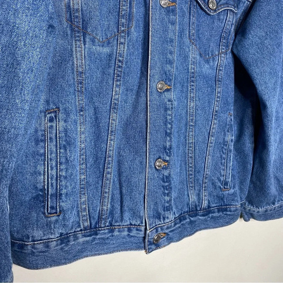 Levi's Silvertab Medium Wash Sherpa Denim Jean Trucker Jacket Big Boys Large - Picture 8 of 10